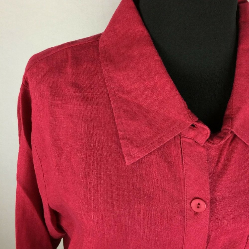 Flax S Linen Collared Button Down Long Sleeve - image 3